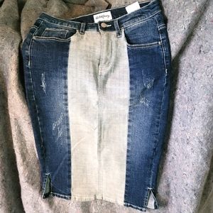 Two-tone Jean Pencil skirt
